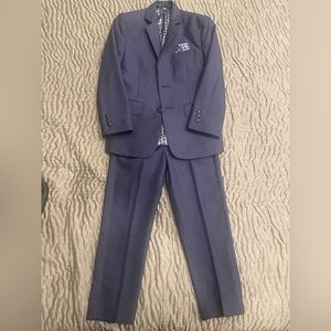 Leo and Zachary boys Heather blue two piece suit